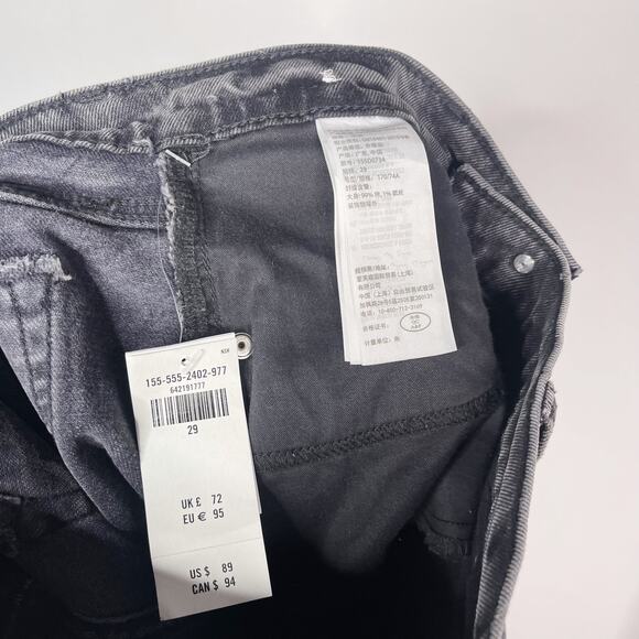 New Abercrombie & Fitch Size 29 / 8R Skinny High Rise Jeans Ripped Black Gray - Picture 10 of 12